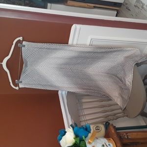 Max Studio Long Gray and Off White Skirt. Elastic waist band. Size Small